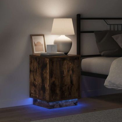 Нощен шкаф с 2 pcs Димян дъб 39 x 34.5 x 50 см Инженерно дърво