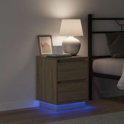 Нощен шкаф 2 pcs Сонома дъб 39 x 34,5 x 50 см Инженерно дърво