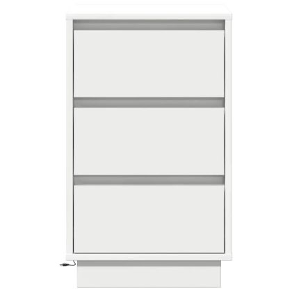 Нощен шкаф с чекмедже Бяло 39 x 34,5 x 65 см Инженерно дърво