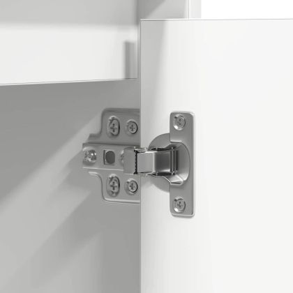 Съхранение с LED Бяло 71 x 34.5 x 75 см Инженерно дърво