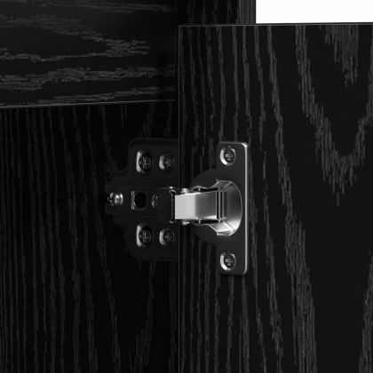 Съхранение с LED Черен дъб 71 x 34.5 x 75 см Инженерно дърво