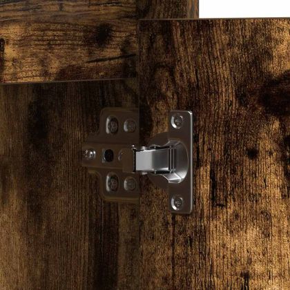 Съхранение с LED Опушен дъб 71 x 34.5 x 75 см Инженерно дърво