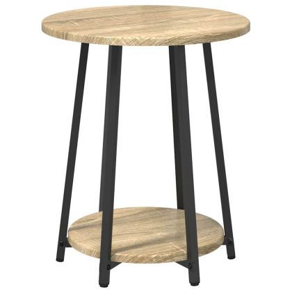 Комплект помощни маси с рафт 2 pcs Сономски дъб и черно