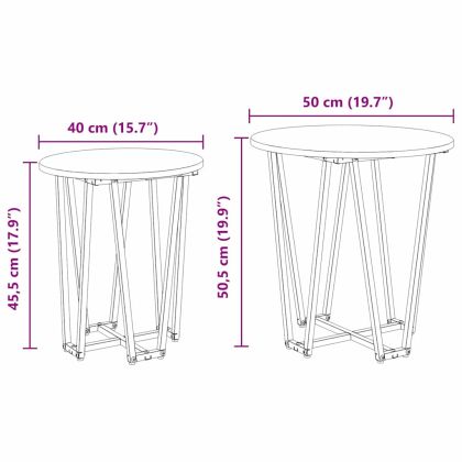 Комплект помощни маси 2 pcs Сив Сономски дъб и черно