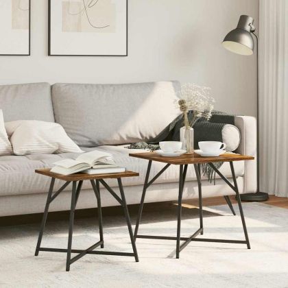 Комплект помощни маси 2 pcs Димящ дъб и черно