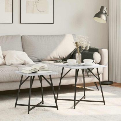 Комплект помощни маси 2 pcs Сив Сономски дъб и черно