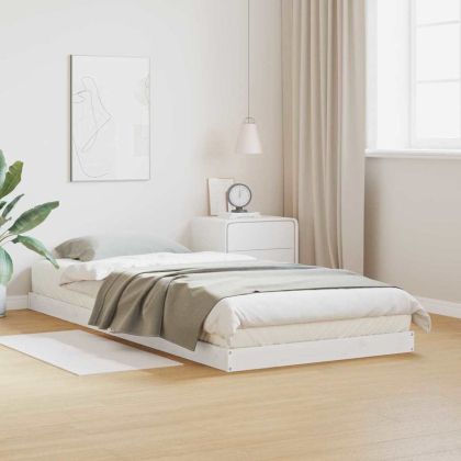 Леглово дъно Бяло 213.5 x 104 x 9 см Солидно борово дърво