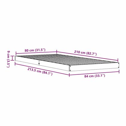 Леглово дъно Бяло 213.5 x 104 x 9 см Солидно борово дърво