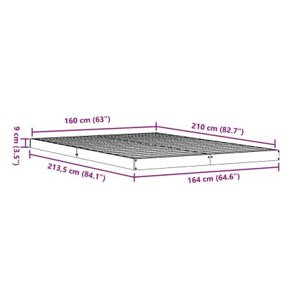 Леглово дъно Бяло 213.5 x 104 x 9 см Солидно борово дърво