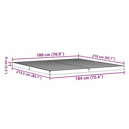 Леглово дъно Естествен 213.5 x 104 x 9 см Солидно борово дърво