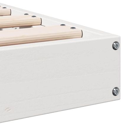 Леглово дъно Бяло 213.5 x 104 x 9 см Солидно борово дърво