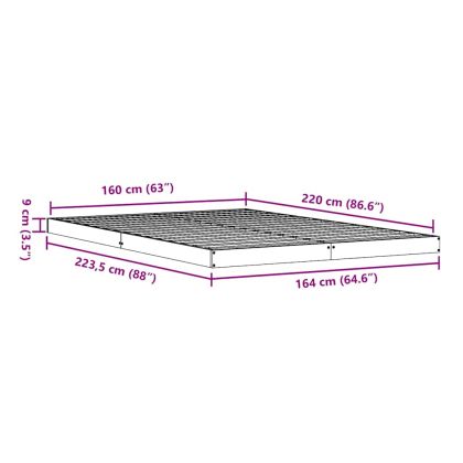 Леглово дъно Бяло 213.5 x 104 x 9 см Солидно борово дърво
