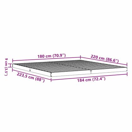 Леглово дъно Бяло 213.5 x 104 x 9 см Солидно борово дърво