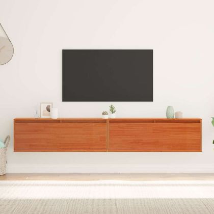 Стенни шкафове с рафт Друг 2 pcs Восъчнокафяв 100 x 30 x 35 см