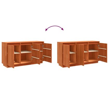 Служебен шкаф Кафяв дъб 111 x 34 x 60 см Солидно борово дърво