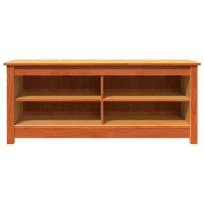 Пейка с място за съхранение с рафт Кафяво с восъчно покритие