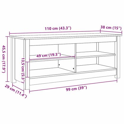 Пейка с място за съхранение с рафт Кафяво с восъчно покритие