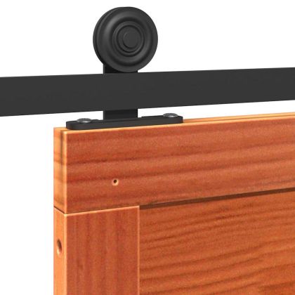 Врата за плевня Восъчнокафяв 100 x 210 cm Борово дърво масив