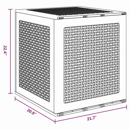 Кутия за съхранение в градината Светлосиво 55 x 53 x 57 см