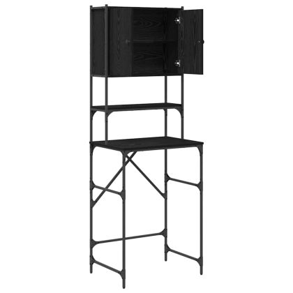 Шкаф за пералня Черен дъб 68 x 48.5 x 194 см