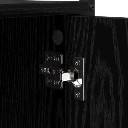 Шкаф за пералня Черен дъб 68 x 48.5 x 194 см