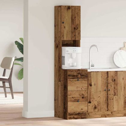 Кухненски шкаф с чекмедже с рафт Старо дърво Инженерно дърво