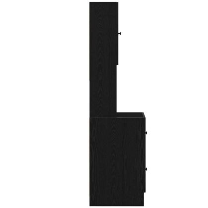 Кухненски шкаф с чекмедже с рафт Черен дъб Инженерно дърво