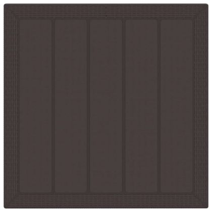 Градинска маса за хранене Кафяво 100 x 100 x 73 см полиратан