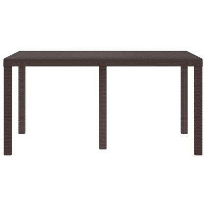 Градинска маса за хранене Кафяво 150 x 100 x 73 см полиратан