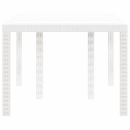 Градинска маса за хранене Бяло 150 x 100 x 73 см полиратан