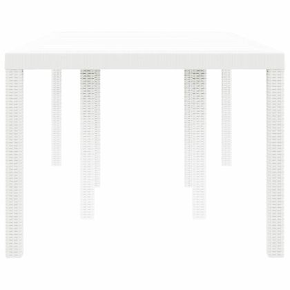 Градинска маса за хранене Бяло 200 x 100 x 73 см полиратан