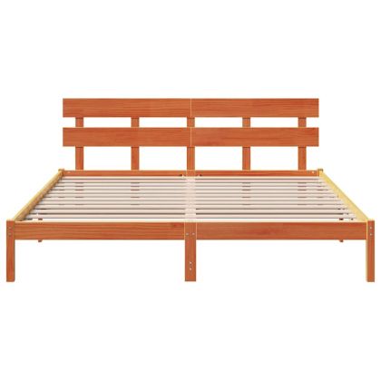 Рамка за легло Кафяво 200 x 200 cm Масивна борова дървесина