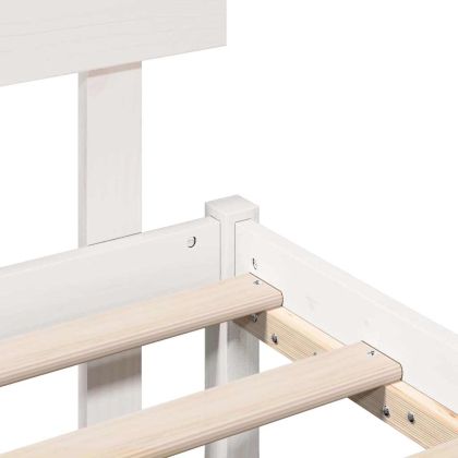 Рамка за легло Бяло 160 x 200 cm Масивна борова дървесина