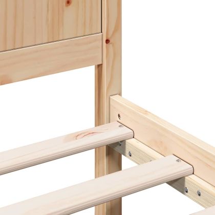 Рамка за легло Кафяво 90 x 200 cm Масивна борова дървесина