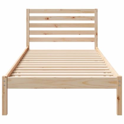 Рамка за легло Кафяво 100 x 210 cm Солидно борово дърво