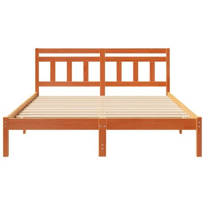 Рамка за легло Кафяво 160 x 200 cm Солидно борово дърво
