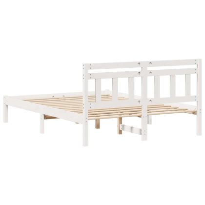 Рамка за легло Бяло 120 x 200 cm Солидно борово дърво