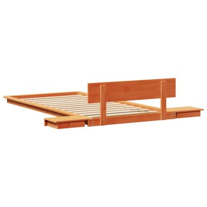Рамка за легло Кафяво 75 x 190 cm Дърво