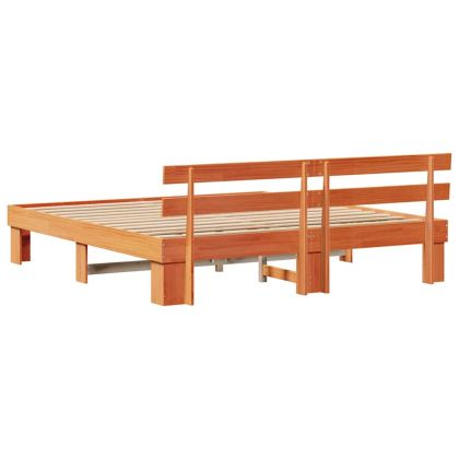 Рамка за легло с таблото Кафяво с восъчно покритие 180 x 200 cm
