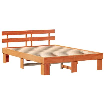 Рамка за легло с таблото Кафяво с восъчно покритие 140 x 200 cm