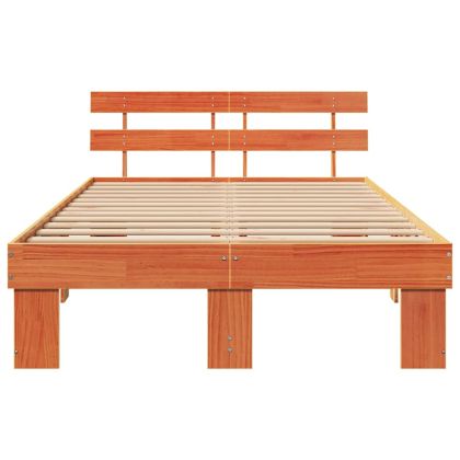 Рамка за легло с таблото Кафяво с восъчно покритие 140 x 190 cm