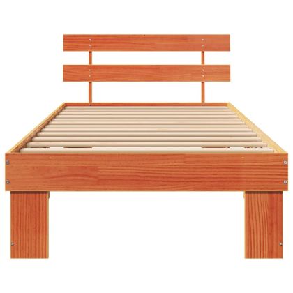 Рамка за легло с таблото Кафяво с восъчно покритие 90 x 200 cm