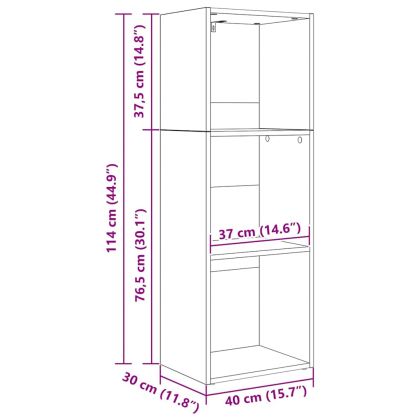 Рафт за книги Черния дъб 40 x 30 x 114 см Инженерно дърво