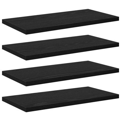 Етажерка Борд 4 pcs Черно 40 x 20 x 1,5 cm Инженерно дърво