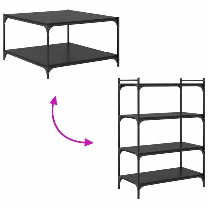 Етажерка Борд 4 pcs Черно 80 x 40 x 1,5 cm Инженерно дърво