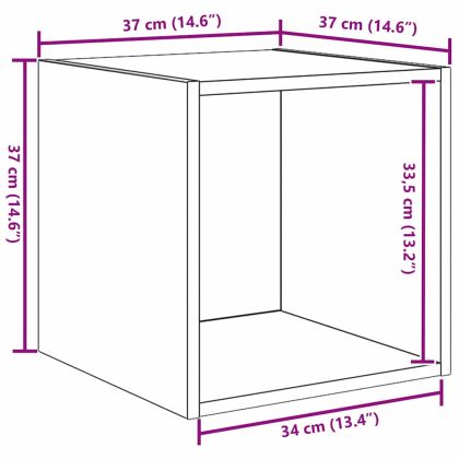 Стенен шкаф с рафт 2 pcs Дъб 37 x 37 x 37 см Инженерно дърво