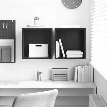 Стенен шкаф 2 pcs Черния дъб 37 x 37 x 37 см Инженерно дърво