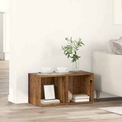 Комплект ТВ шкаф 2 pcs Старо дърво 37 x 35 x 37,5 см