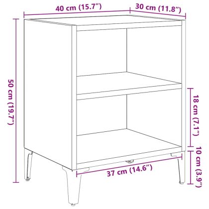 Нощен шкаф 2 pcs Черния дъб 40 x 30 x 50 cm Инженерно дърво