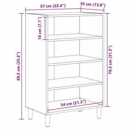 Служебен шкаф Дъб 57 x 35 x 89.5 см Инженерно дърво